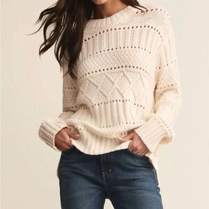 Z Supply Cento Cream Cable Knit Sweater